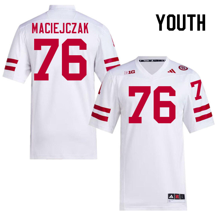 Youth #76 Jason Maciejczak Nebraska Cornhuskers College Football Jerseys Stitched Sale-White